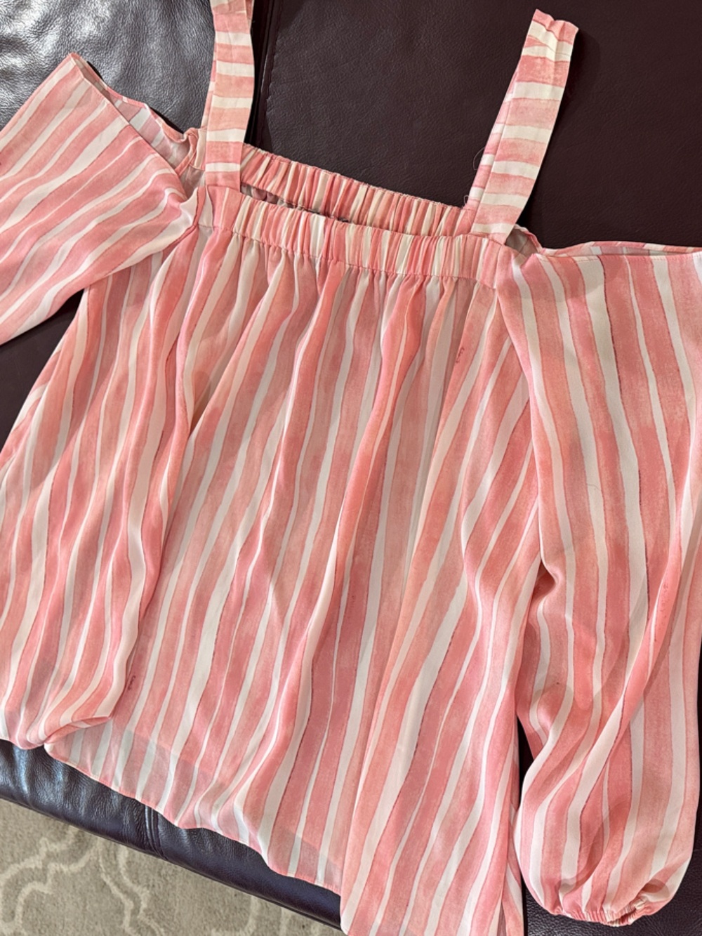 Pink and White Striped Top